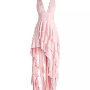 Alice and Olivia
Holly Low Neck Ruffle Asymmetric Maxi Dress NWT